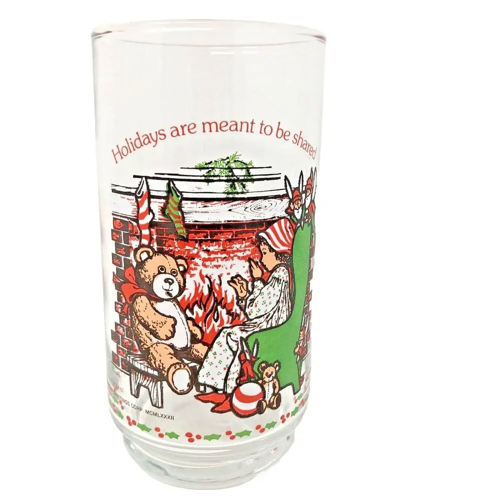 VTG Christmas Holly Hobbie Limited Edtion Coke Tumblers American Greetings Set 4